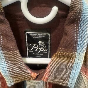 PRPS Brown Plaid Lightweight Shirt Jacket